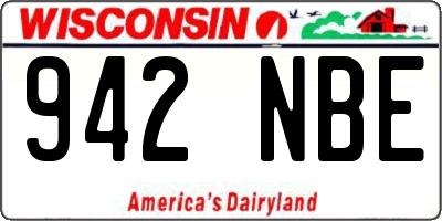 WI license plate 942NBE