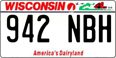 WI license plate 942NBH