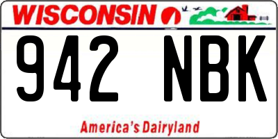 WI license plate 942NBK