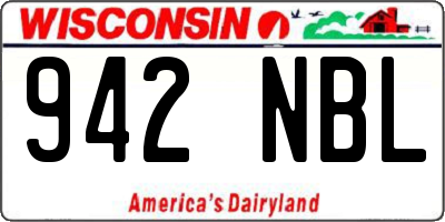 WI license plate 942NBL