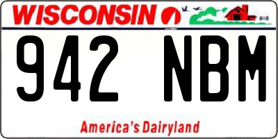 WI license plate 942NBM
