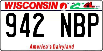 WI license plate 942NBP