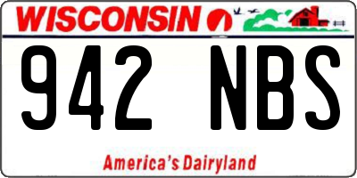 WI license plate 942NBS