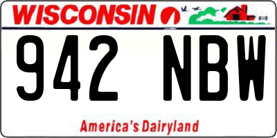 WI license plate 942NBW