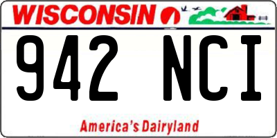 WI license plate 942NCI