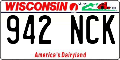 WI license plate 942NCK