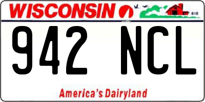 WI license plate 942NCL