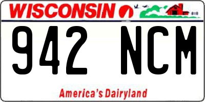 WI license plate 942NCM