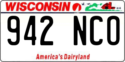 WI license plate 942NCO
