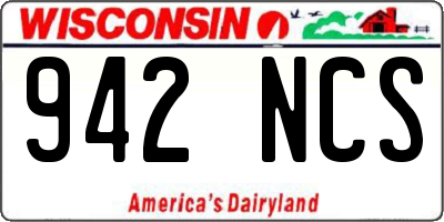 WI license plate 942NCS