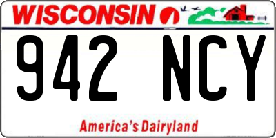 WI license plate 942NCY