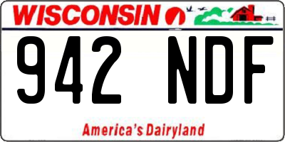 WI license plate 942NDF