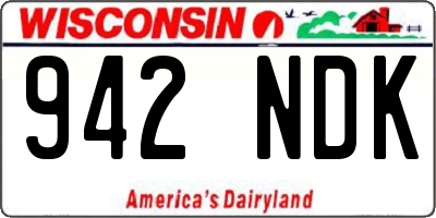 WI license plate 942NDK