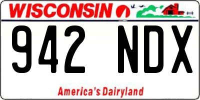 WI license plate 942NDX
