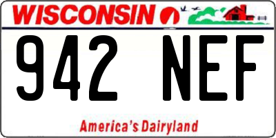 WI license plate 942NEF