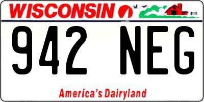 WI license plate 942NEG