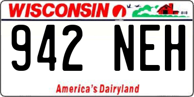 WI license plate 942NEH