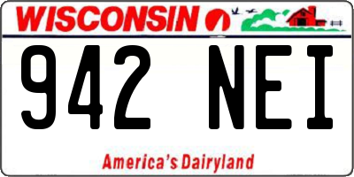 WI license plate 942NEI