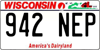 WI license plate 942NEP
