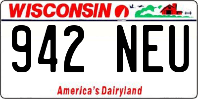 WI license plate 942NEU