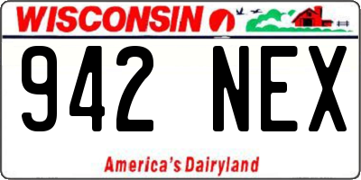 WI license plate 942NEX