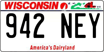 WI license plate 942NEY