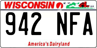 WI license plate 942NFA
