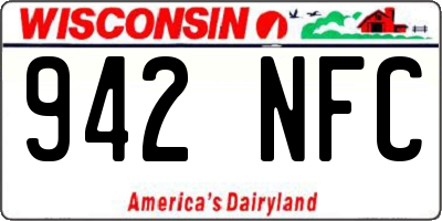 WI license plate 942NFC