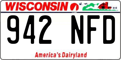 WI license plate 942NFD