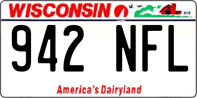 WI license plate 942NFL