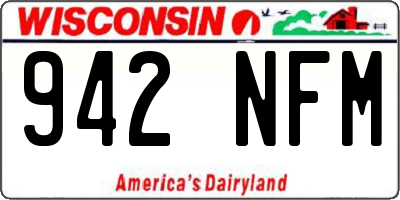 WI license plate 942NFM