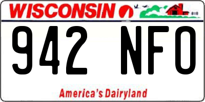 WI license plate 942NFO