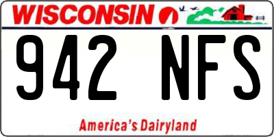 WI license plate 942NFS