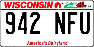 WI license plate 942NFU