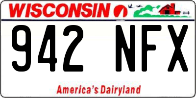 WI license plate 942NFX
