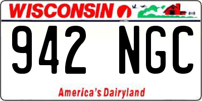 WI license plate 942NGC