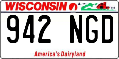 WI license plate 942NGD