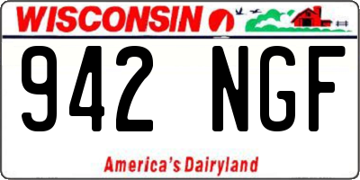 WI license plate 942NGF