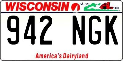 WI license plate 942NGK