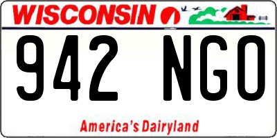 WI license plate 942NGO
