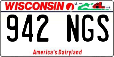 WI license plate 942NGS