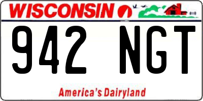 WI license plate 942NGT