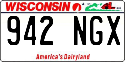 WI license plate 942NGX