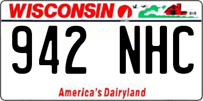 WI license plate 942NHC