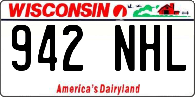 WI license plate 942NHL