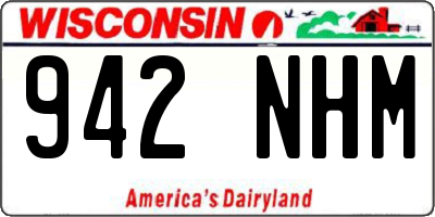 WI license plate 942NHM