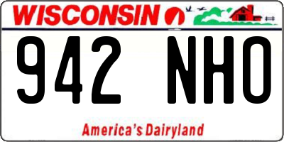 WI license plate 942NHO