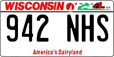 WI license plate 942NHS