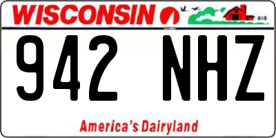 WI license plate 942NHZ