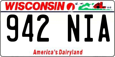 WI license plate 942NIA